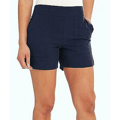 Marika Graphite Hayley Woven Short Casual High Rise Side Pockets Blue Large