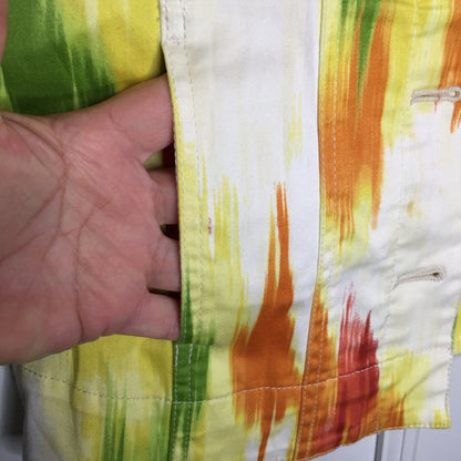 Chico's Button Down Jacket Long Sleeve Flame Print size 0 equal size small in US