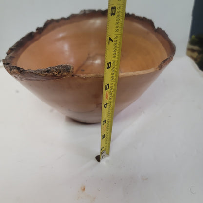 Handmade Freeform Live edge wood handturned large bowl lip on base 10.5" x 10"