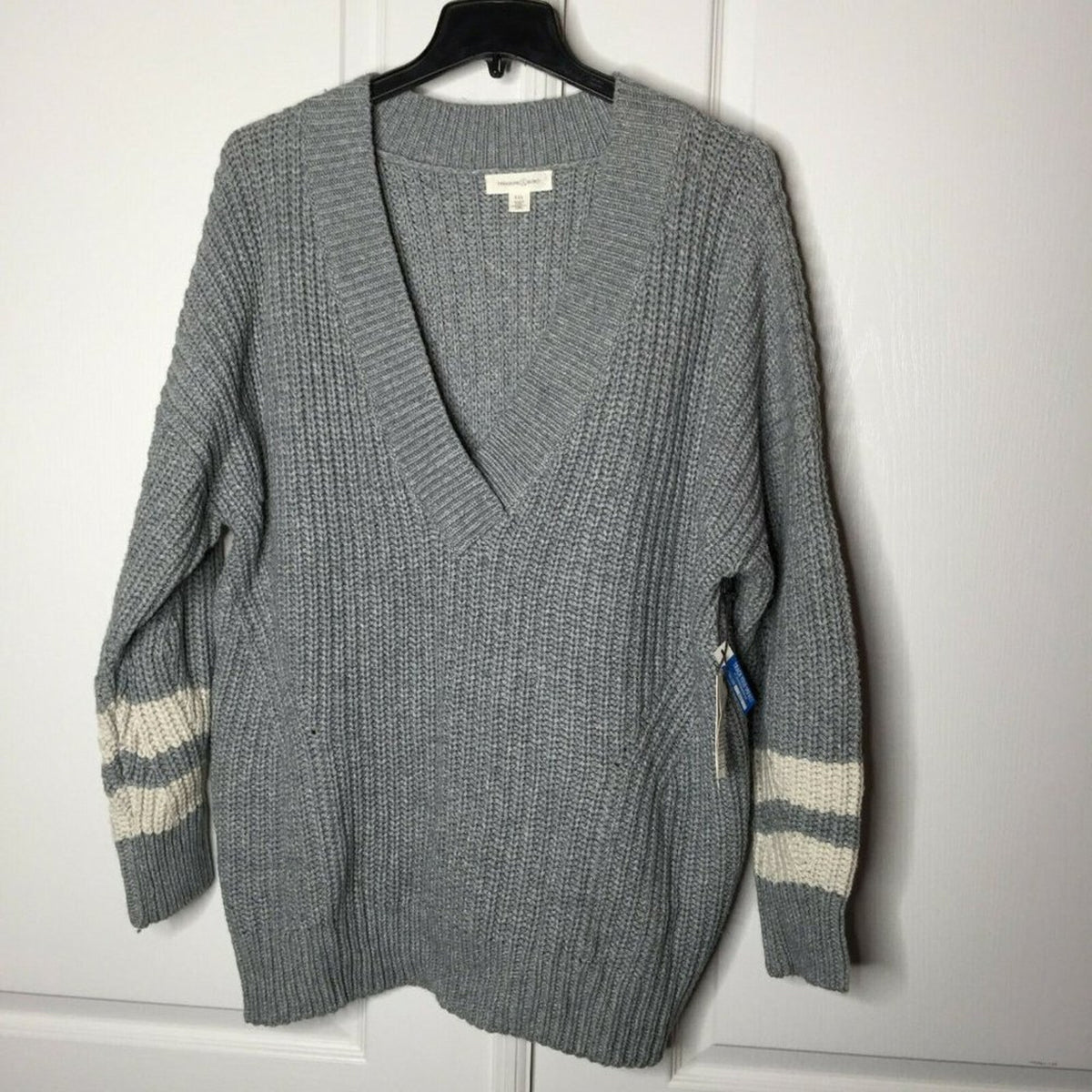 Treasure & Bond V-Neck Pullover Knitted Sweater Dolman Sleeve XXL Grey NEW 2XL