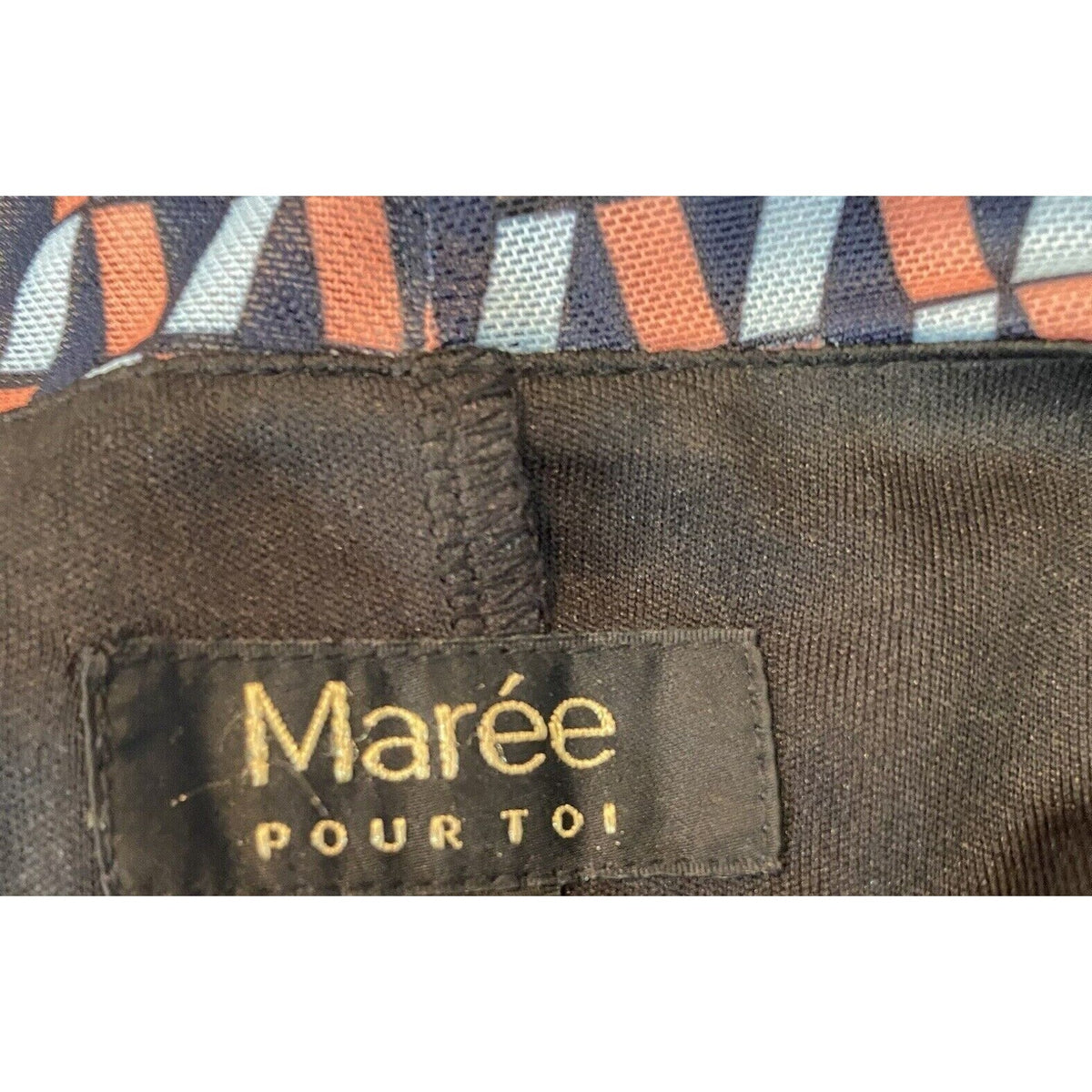 Maree Pour Toi A-Line Tie V-Neck Dress Size 20 Black and Multicolor Print NWT