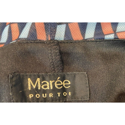 Maree Pour Toi A-Line Tie V-Neck Dress Size 20 Black and Multicolor Print NWT