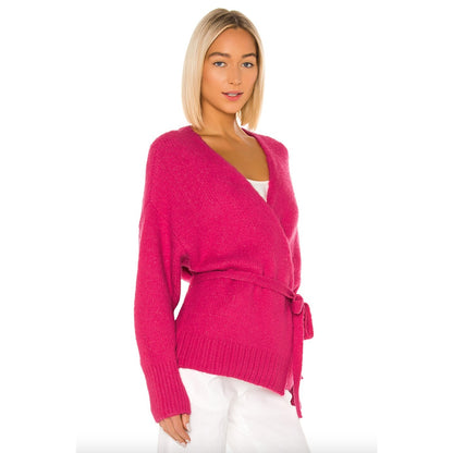 1. State NWT Cardigan Belted Jersey Stitch Pink Small