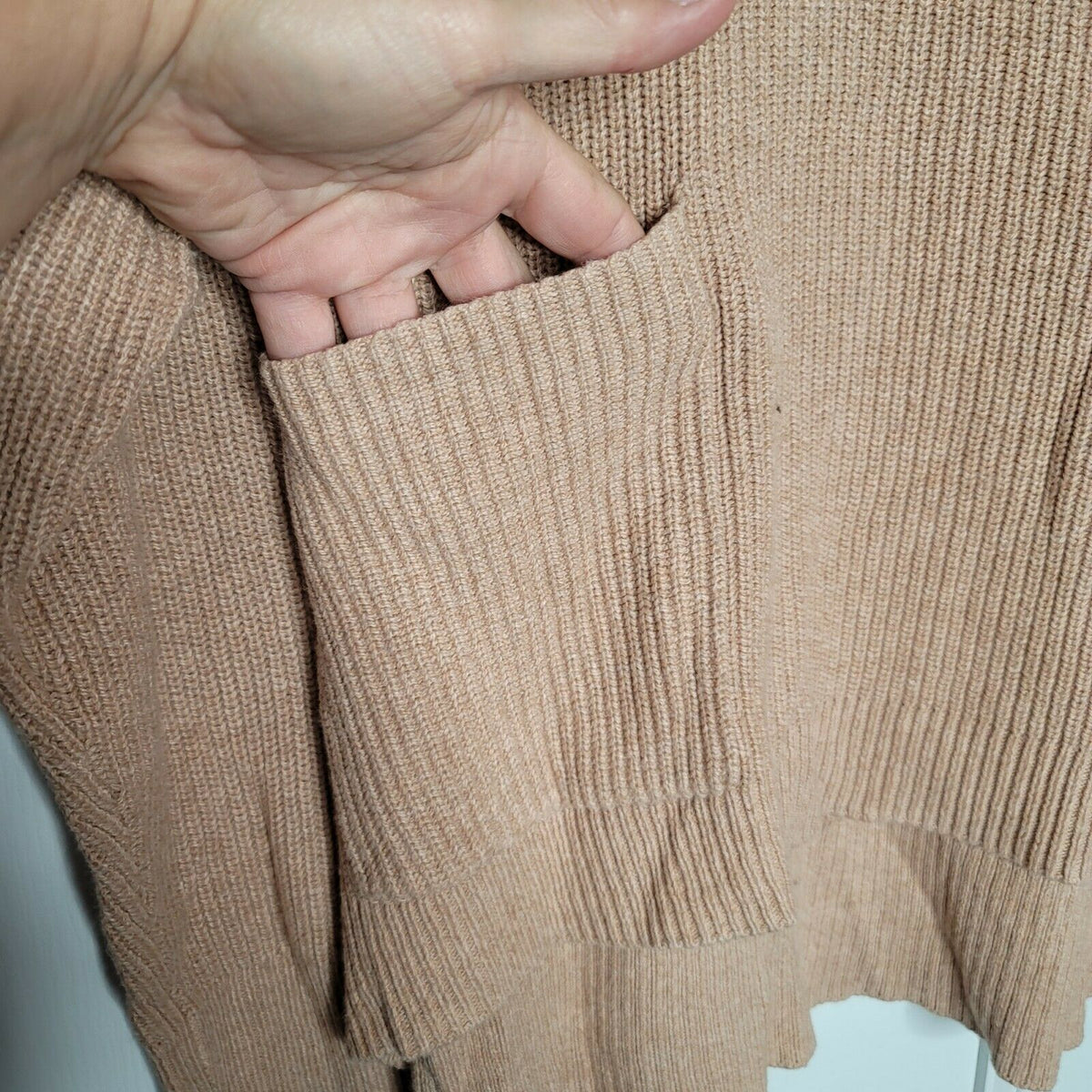 Madewell Patch Pocket Pullover Knit Sweater Long Sleeve Crew Neck Ribbed Cuff 3X