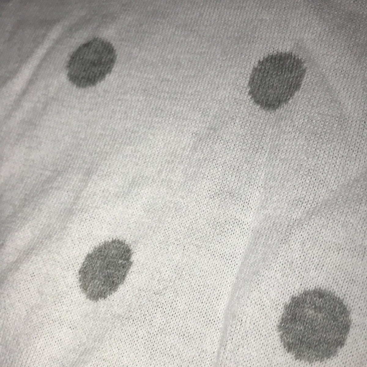 J. Crew Ivory Grey Polka Dot Crew Neck Pullover Size Small