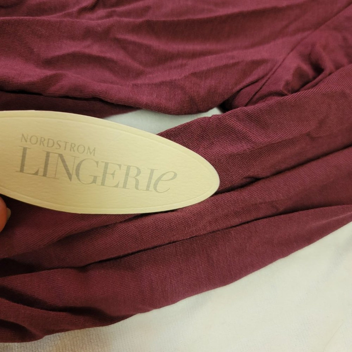 NWT Nordstrom Lingerie Burgundy Lounge Romper Large Pajamas PJs Long Sleeve