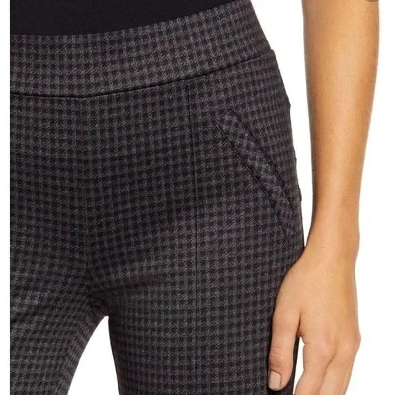 Wit & Wisdom Ankle Fitted Leggings with Pockets Sz Small Charcoal Gray Plaid NWT