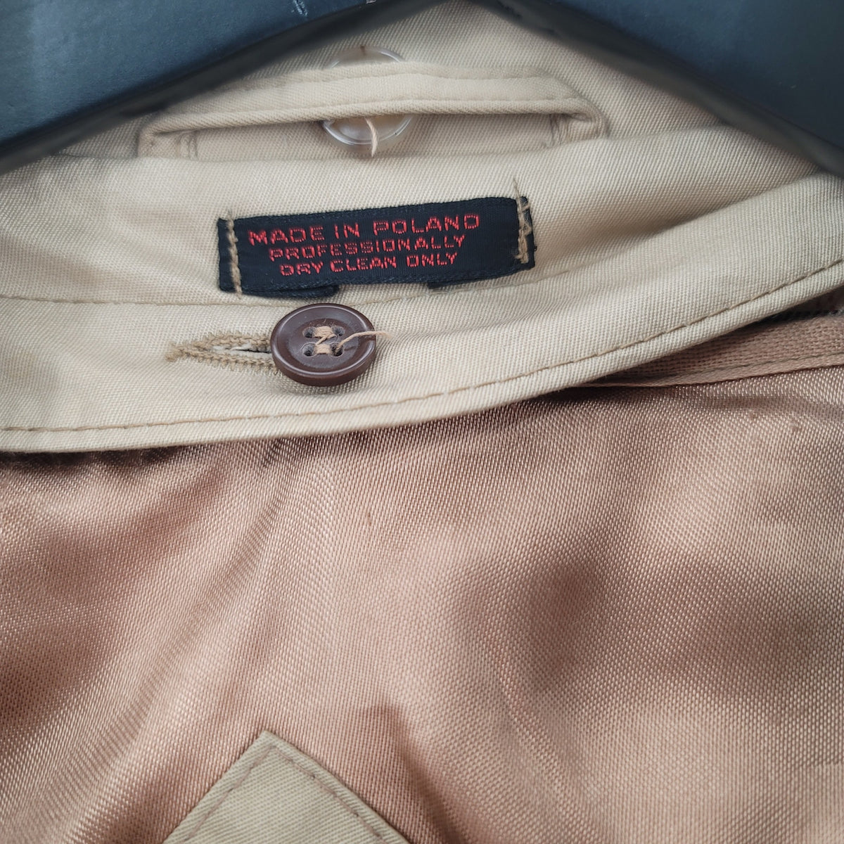 Poland vintage trench coat jacket multi pockets size 42 Belted Removeable Lining