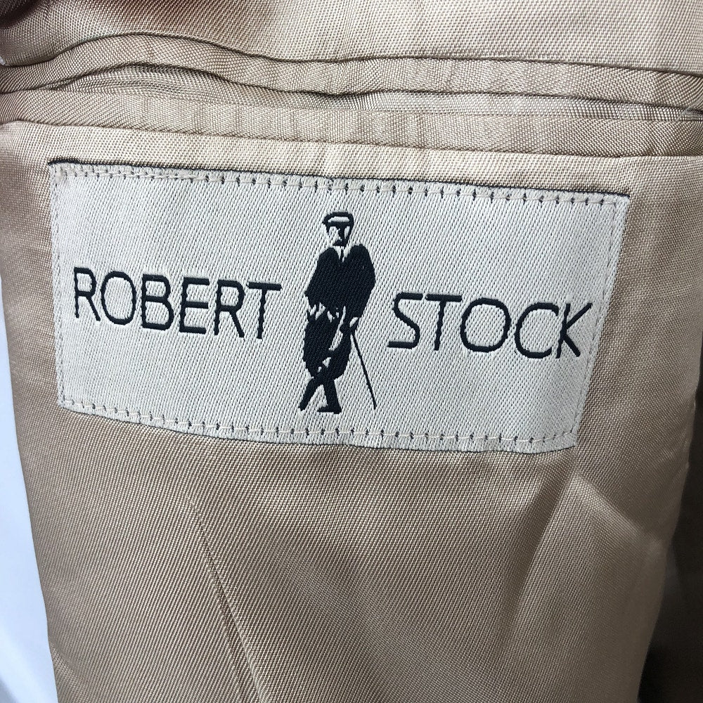 ROBERT STOCK Vintage Camel Hair Wool Coat Blazer Jacket Long Sleeves Brown 48R