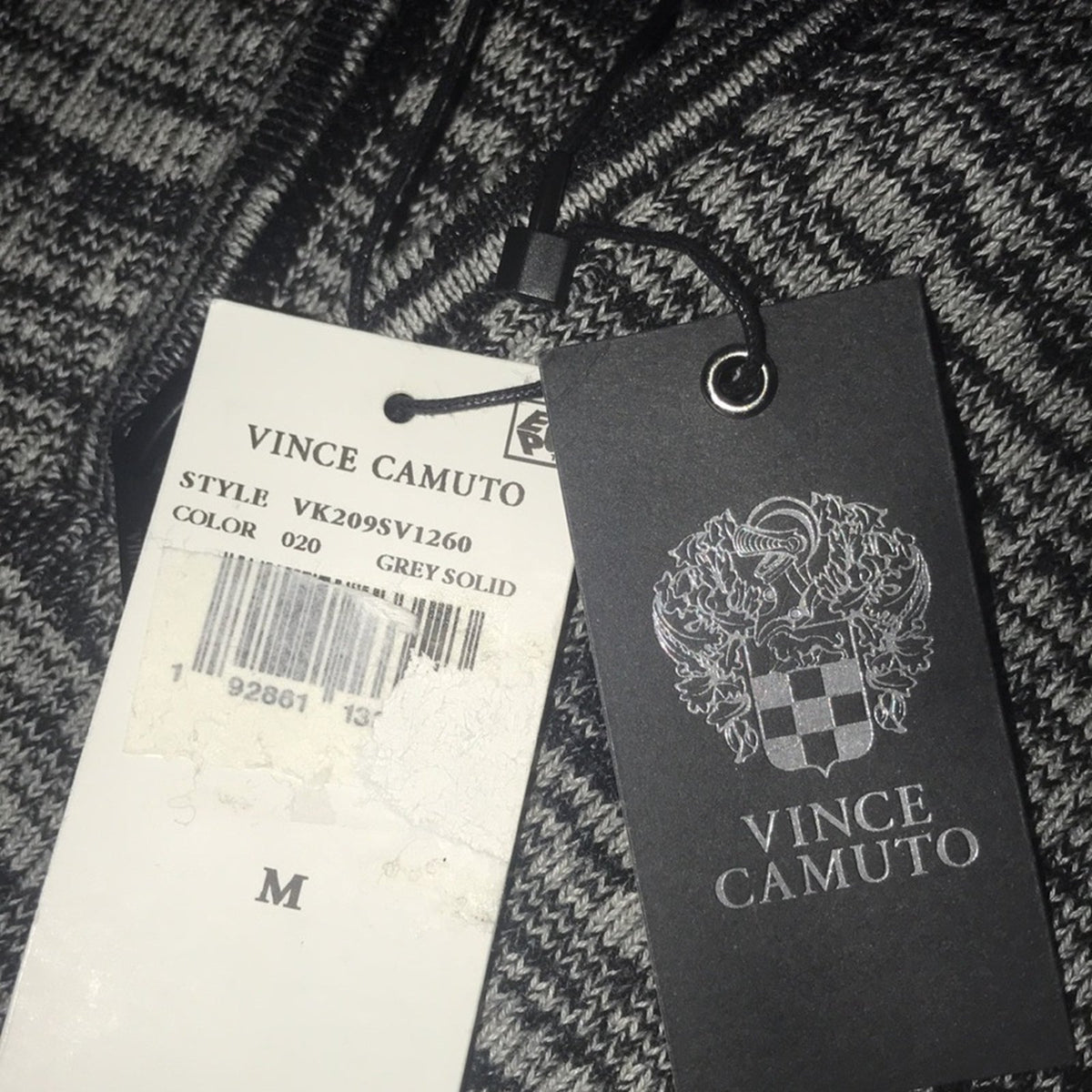 Vince Camuto Men's Grey Quarter Zip Mock Neck Sweater Size Medium