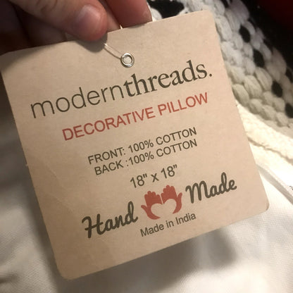 Modern Threads NWT Black White Pattern Tanasi Decorative Pillow Cover