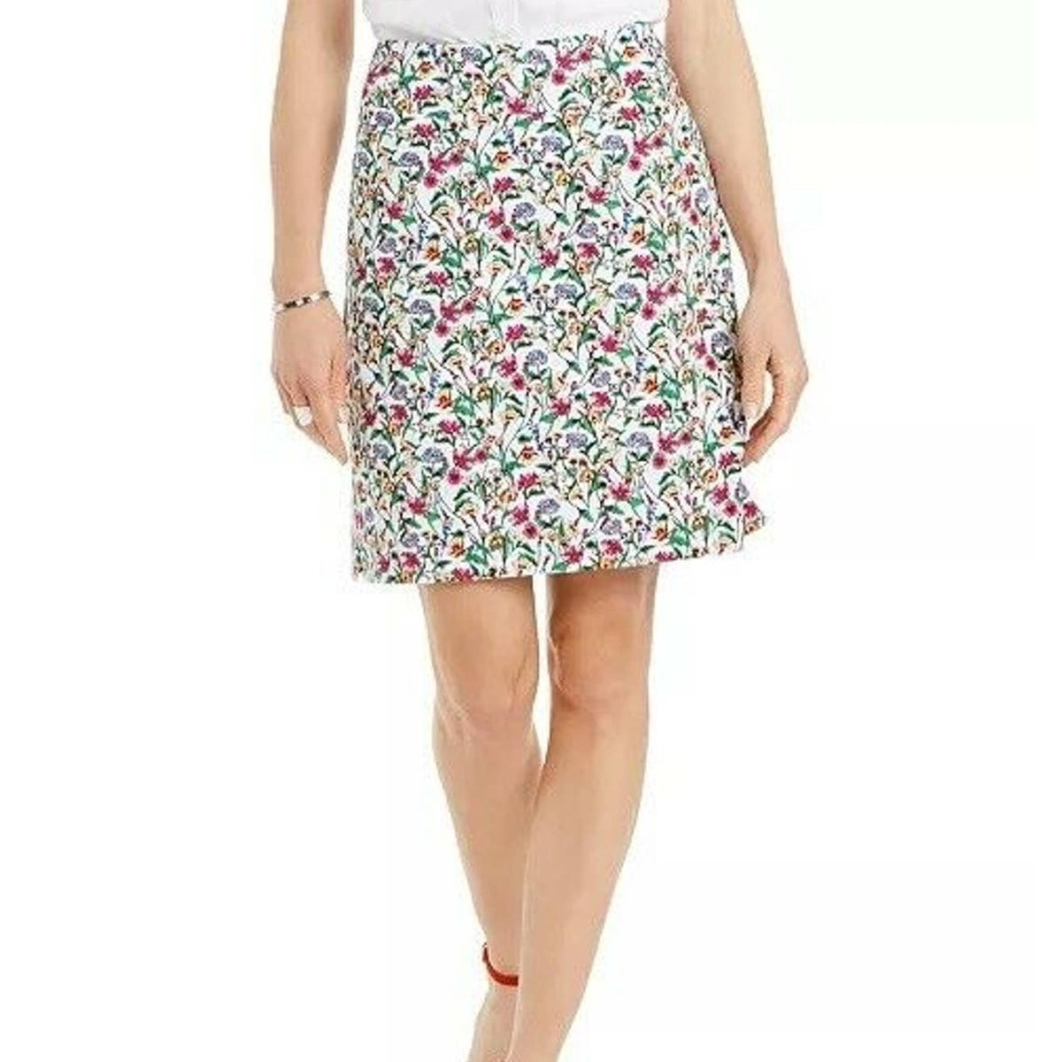 Charter Club NWT SUMMER Waist Smoothing Petite Floral Print Skort small petite