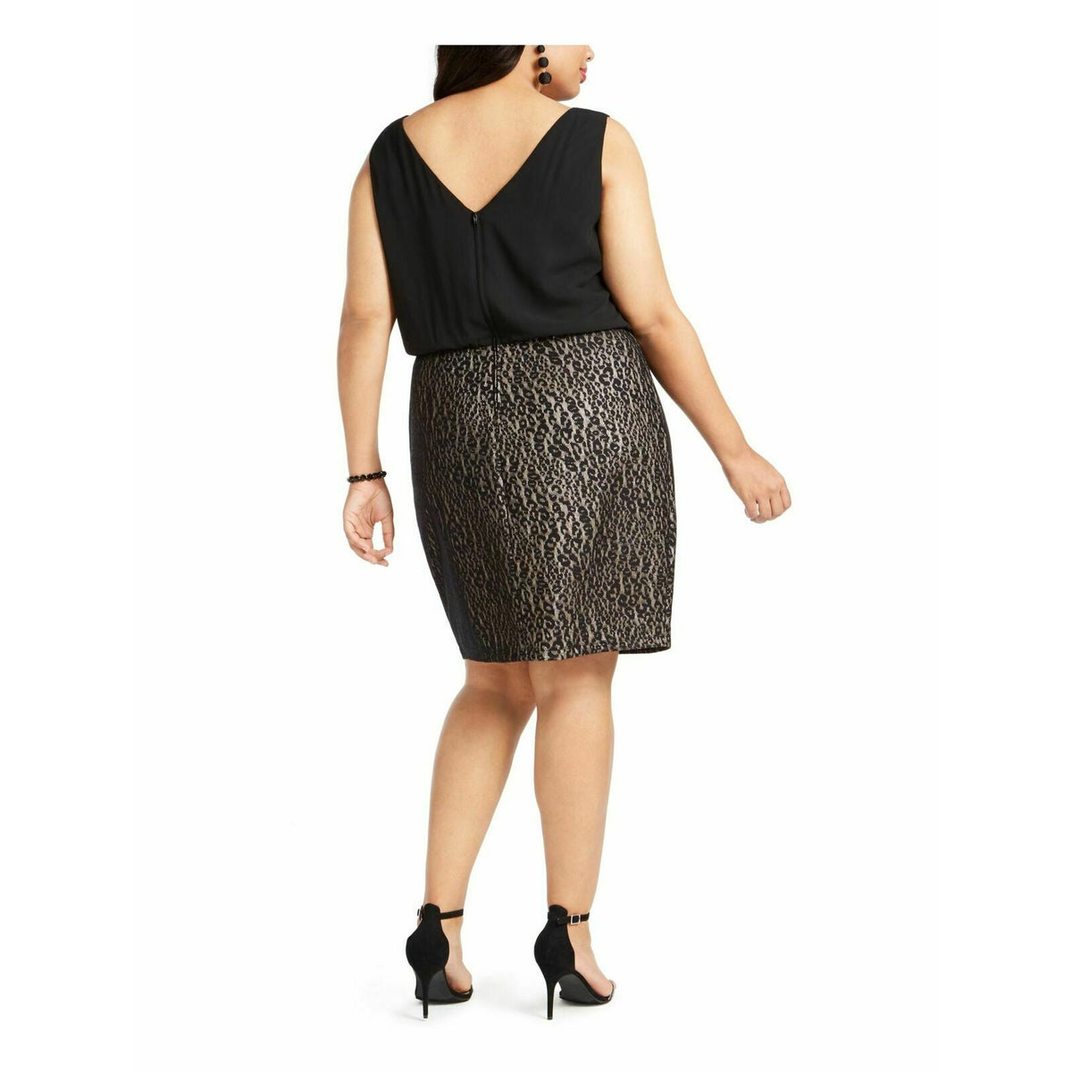 BCX Above The Knee Sheath Cocktail Dress Sleeveless Cowl Neck Black Plus 3X