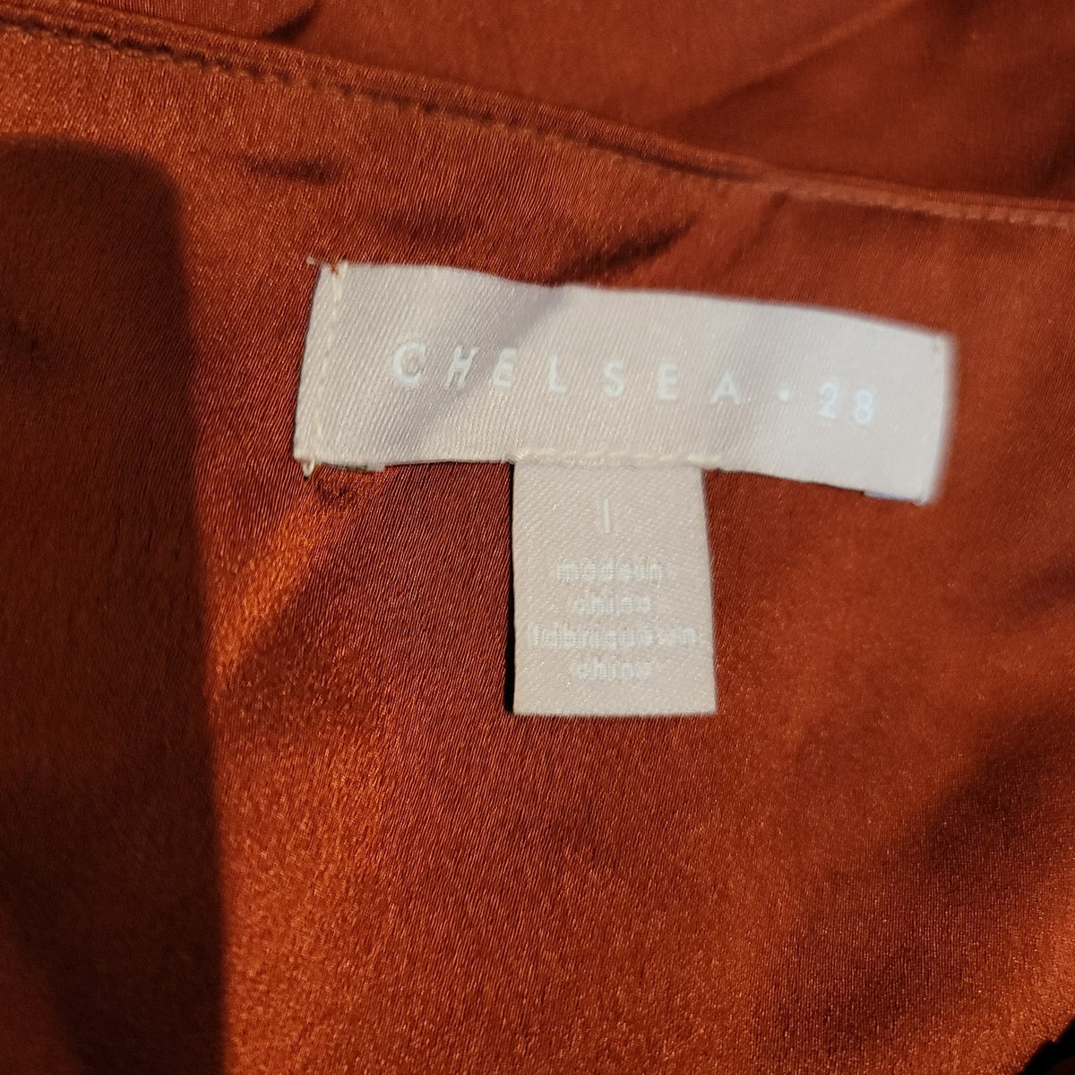 CHELSEA28 Sleeveless Twist Neck Halter Keyhole Blouse Rust Summer Dressy Large