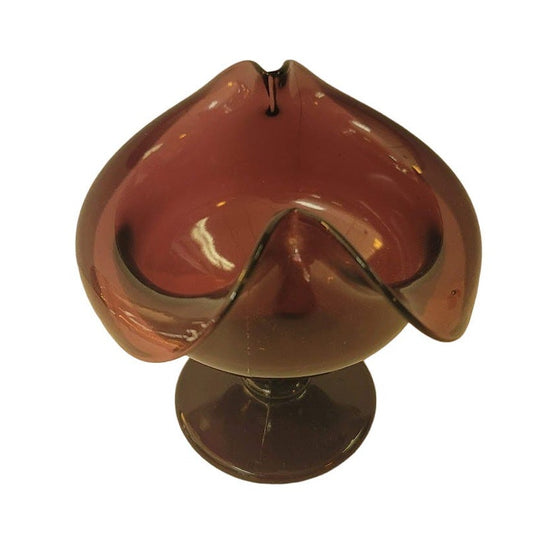 Jack in the Pulpit double pinched sides purple amethyst vase