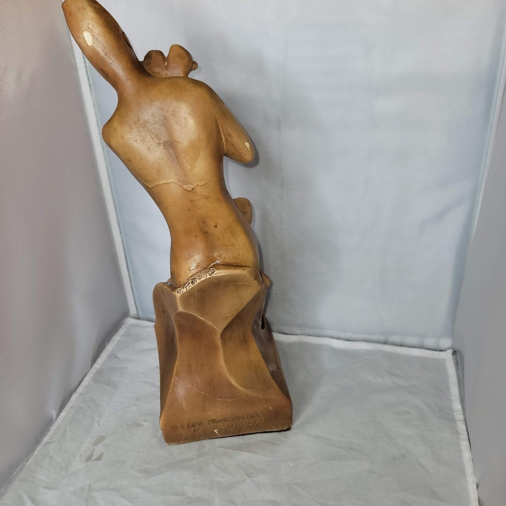 Esco Products 1962 by Stanza Male Female Statue Mid Century Lyre Flute Musicians