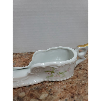 11" napkin porcelain Vintage Hand Painted flatware rest Spoon Holder Floral