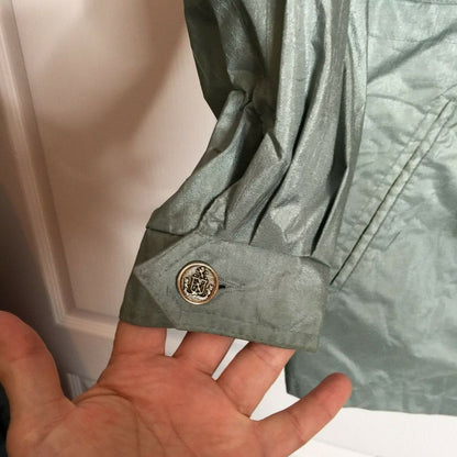 Fleet Street Rain Coat Long Sleeve Full Zip Green 1980s Jacket Medium Vintage