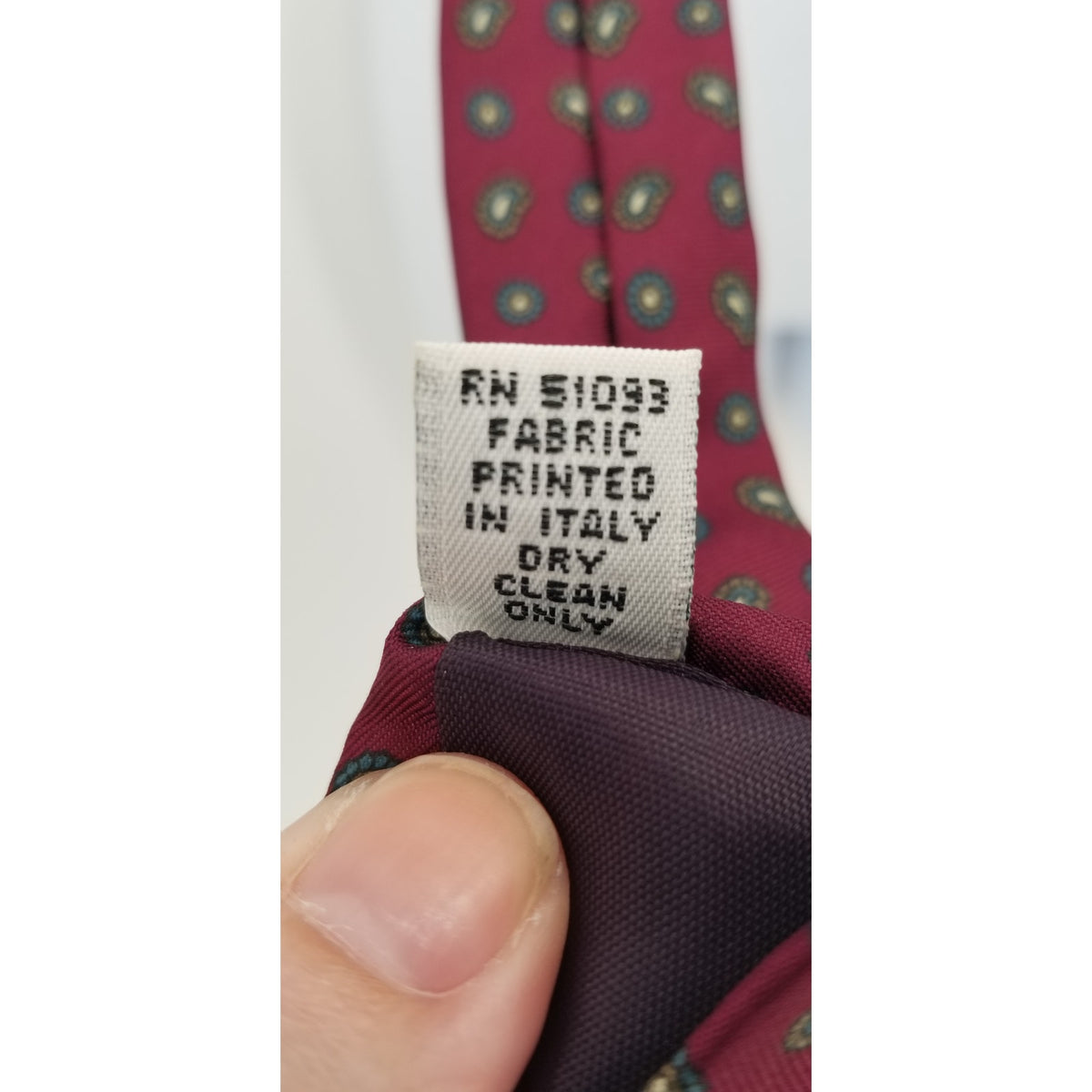 Campus Vintage Mens Neck Tie 58" Garnet Blue Gridded Paisley