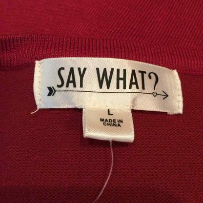 Say What? Beaded BODYCON Dress Crew-Neck GARNET Large