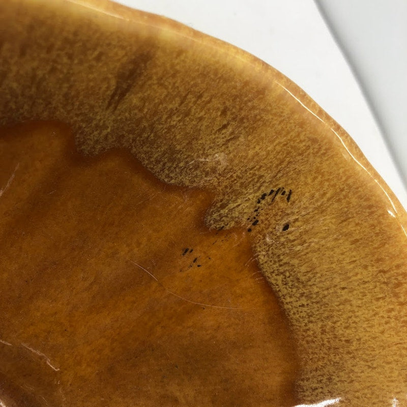 Haeger Oval Drip Glaze Brown Yellow Pottery Bowl Planter Console Dish