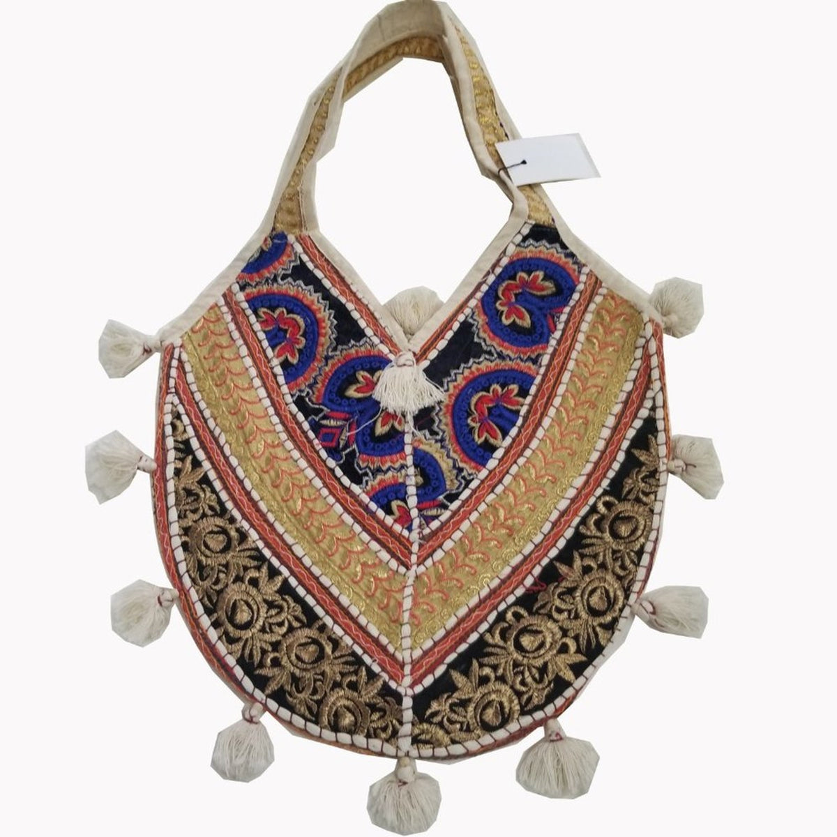 Reclaimed Fabric Indian shoulder purse Gypsy Boho Hippy Bucket Bag 17" X 28" NEW