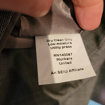 Hart Schaffner Marx 2 Button Windowpane Blazer 100% Worsted Wool Gray 38L