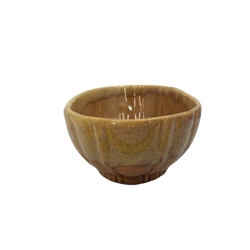 Haeger Oval Drip Glaze Brown Yellow Pottery Bowl Planter Console Dish