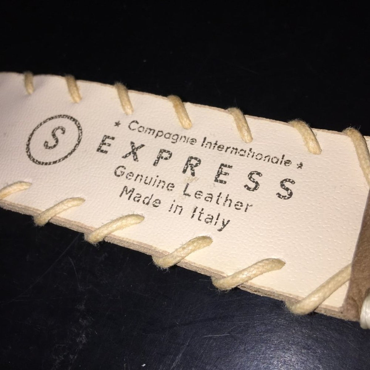 Compagnie Internationale Express Leather Belt Made Italy SMALL whipstitch tan