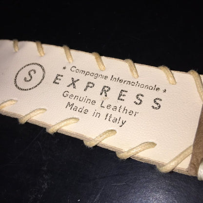Compagnie Internationale Express Leather Belt Made Italy SMALL whipstitch tan