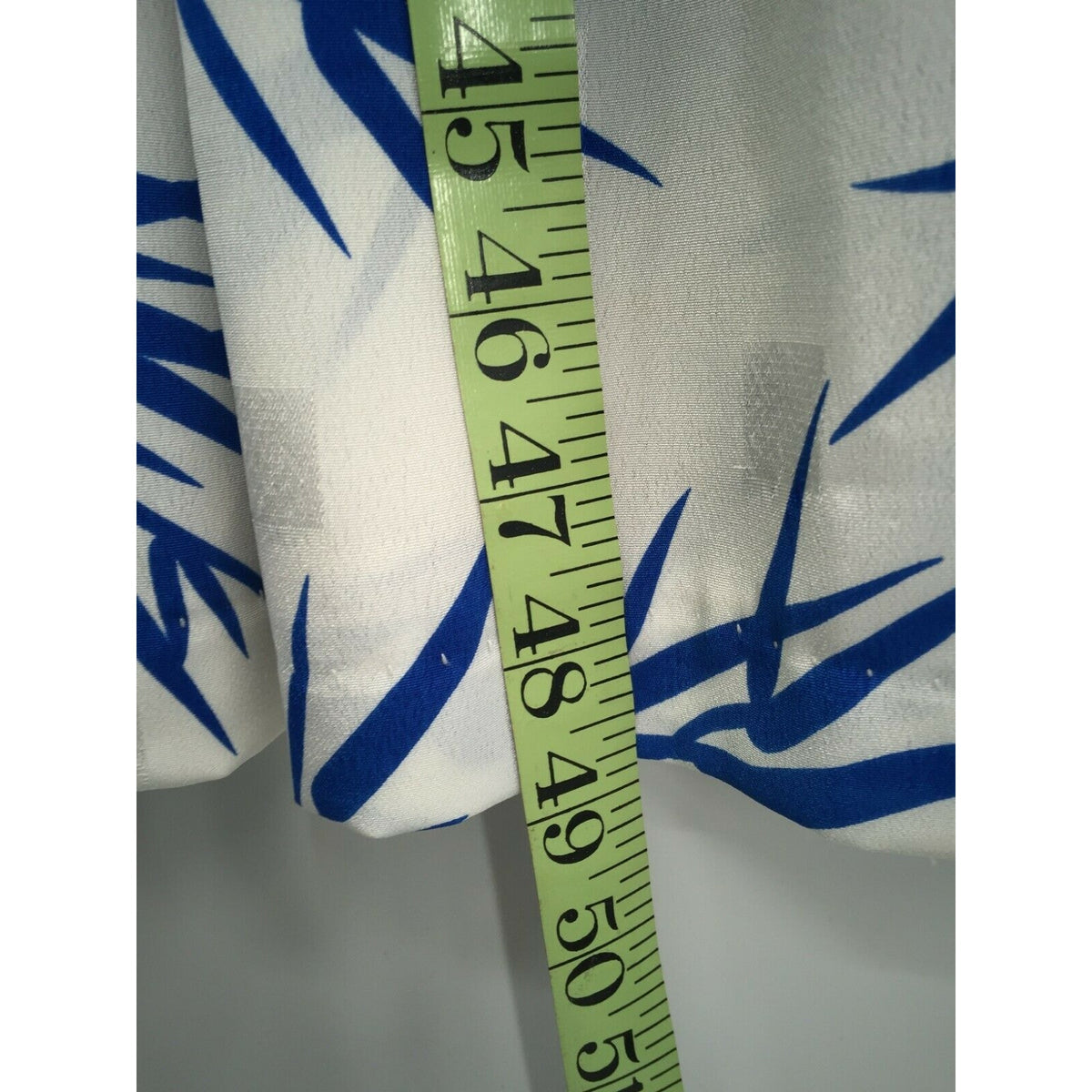 Vintage Starlo Fashions Fit Flare Pleats Palm Print Midi Dress Long Sleeves 1980