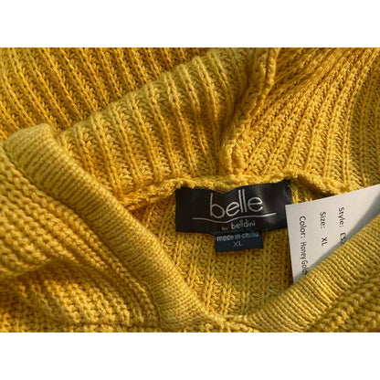 Belle Belldini Gracie Hooded Tie Dye Knit Sweater XL/Extra Large Honey Gold NWT