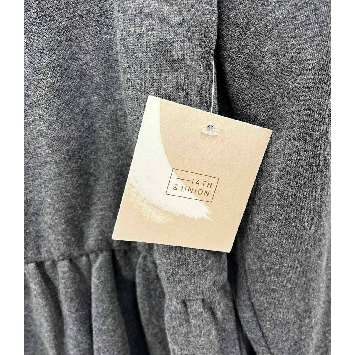 14th & Union Women's Top Small Charcoal Heather Grey/Gray NEW Peplum Hem Sweater