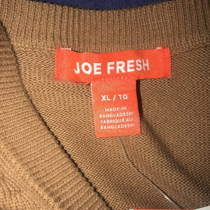 Joe Fresh Solid V-Neck Brown Pull Over Sweater XL NEW eXTRA LARGE Casual