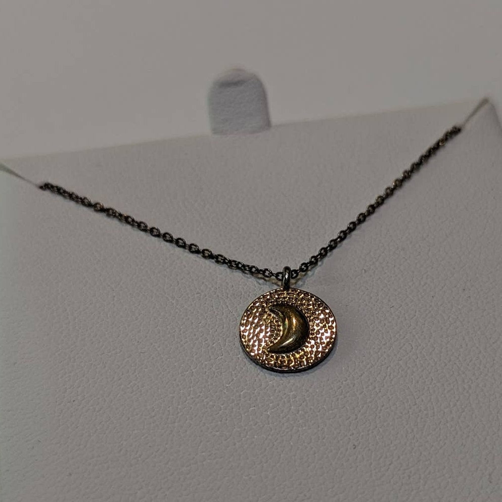 Argento Vivo Sterling Silver 18" long Crescent Moon Pendant Charm Necklace NWT