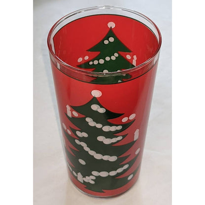 Waechtersbach Christmas Tree 10oz Glassware Tumbler Red Green White Clear