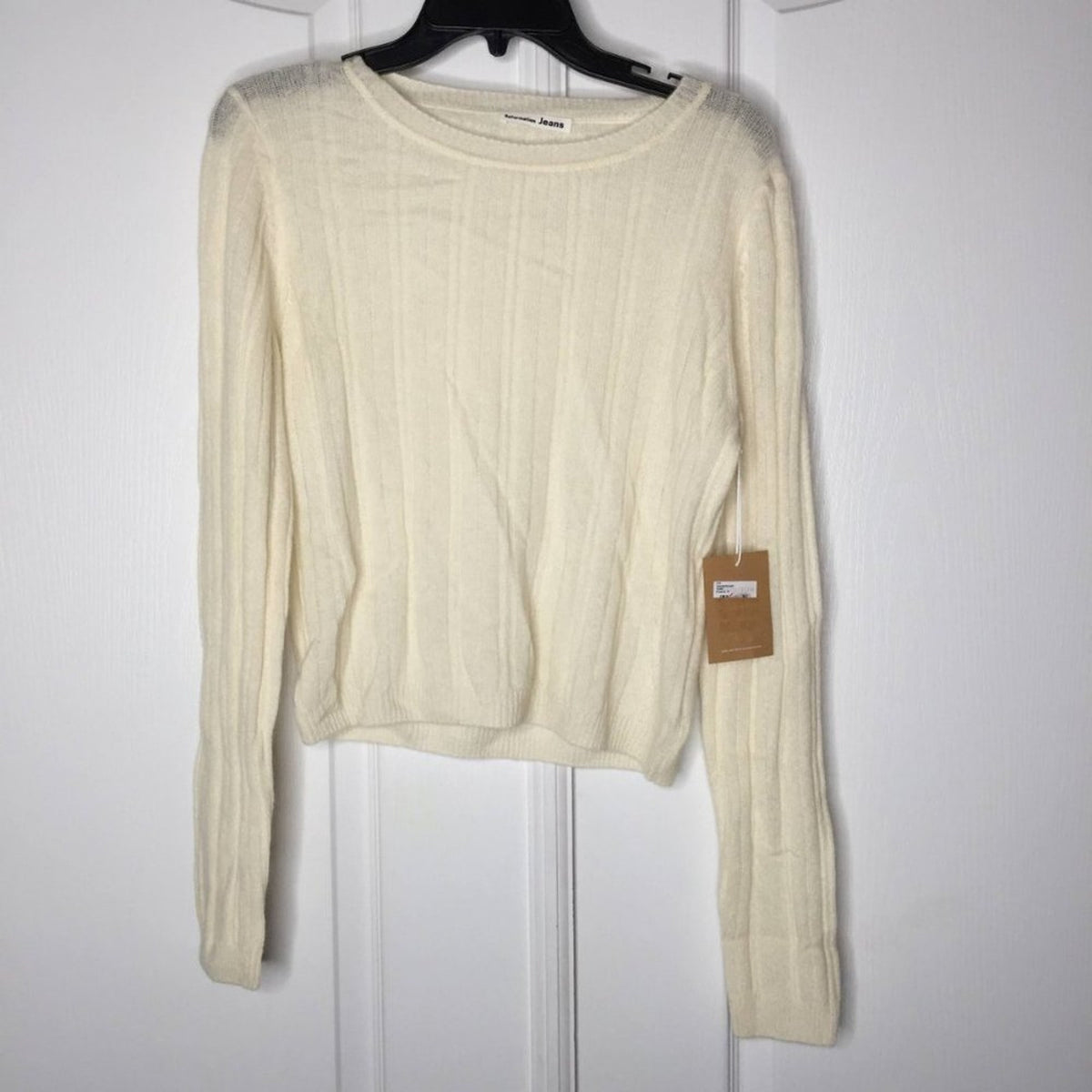 Reformation Cropped Crew Neck Cashmere Sweater Size XLarge NEW XL winter casual