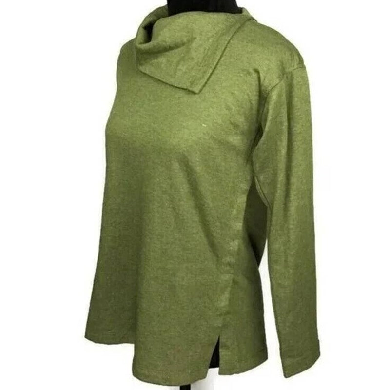 Max Studio Split Neck Long Sleeve Pullover Size Small in Sage Green NWT