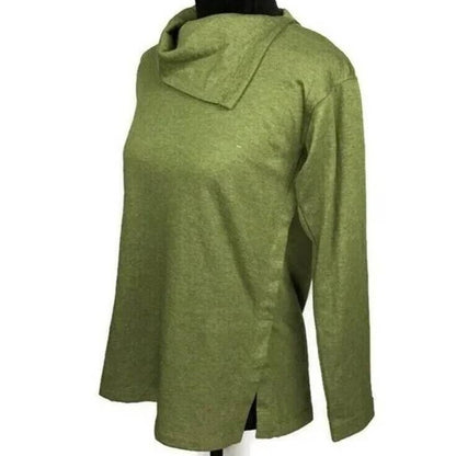 Max Studio Split Neck Long Sleeve Pullover Size Small in Sage Green NWT