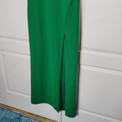 Xscape Emerald Green One Shoulder Gown Open Waist Size 12 US formal evening