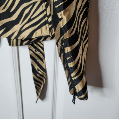 Anne Klein Moto Jacket Animal Print Long Sleeve Vicuna/Anne Black Combo 4
