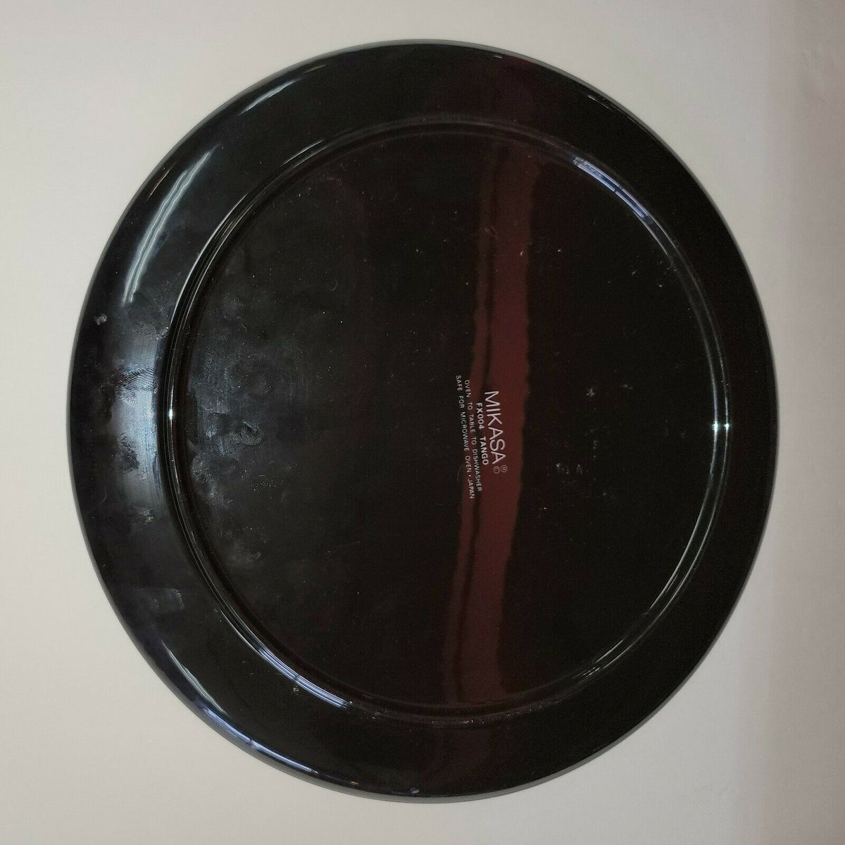 Mikasa Tango China 12 1/4" Flat Cake Serving Plate w/ server black purple floral