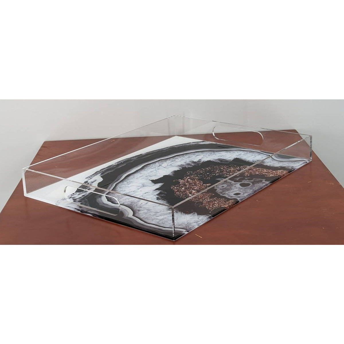Society6 Anita Bella Jantz Agate Glitter Glam Acrylic Geode Pattern Tray NWT