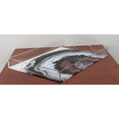 Society6 Anita Bella Jantz Agate Glitter Glam Acrylic Geode Pattern Tray NWT