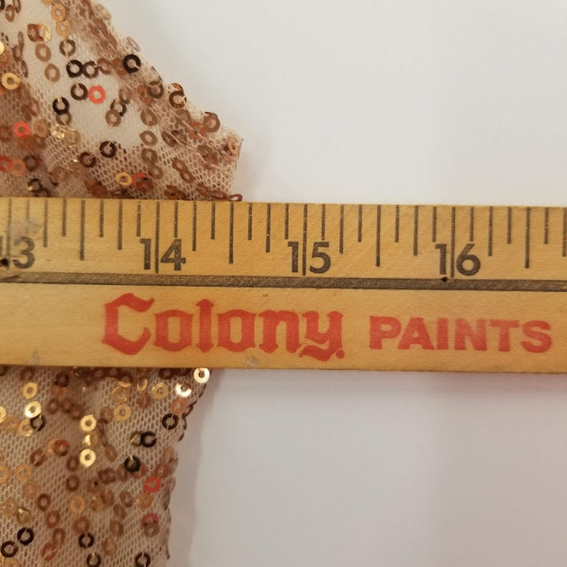Metaphor Gold Sequin Sleeveless Camisole tank Top Large NEW SHEER Cocktail Club