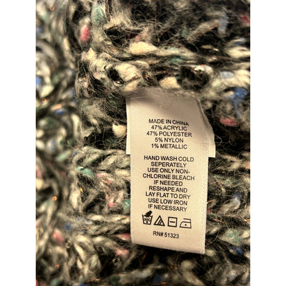Cece NWT Pullover Grey Sweater Long Sleeve Multicolor Crew Neck Size XS