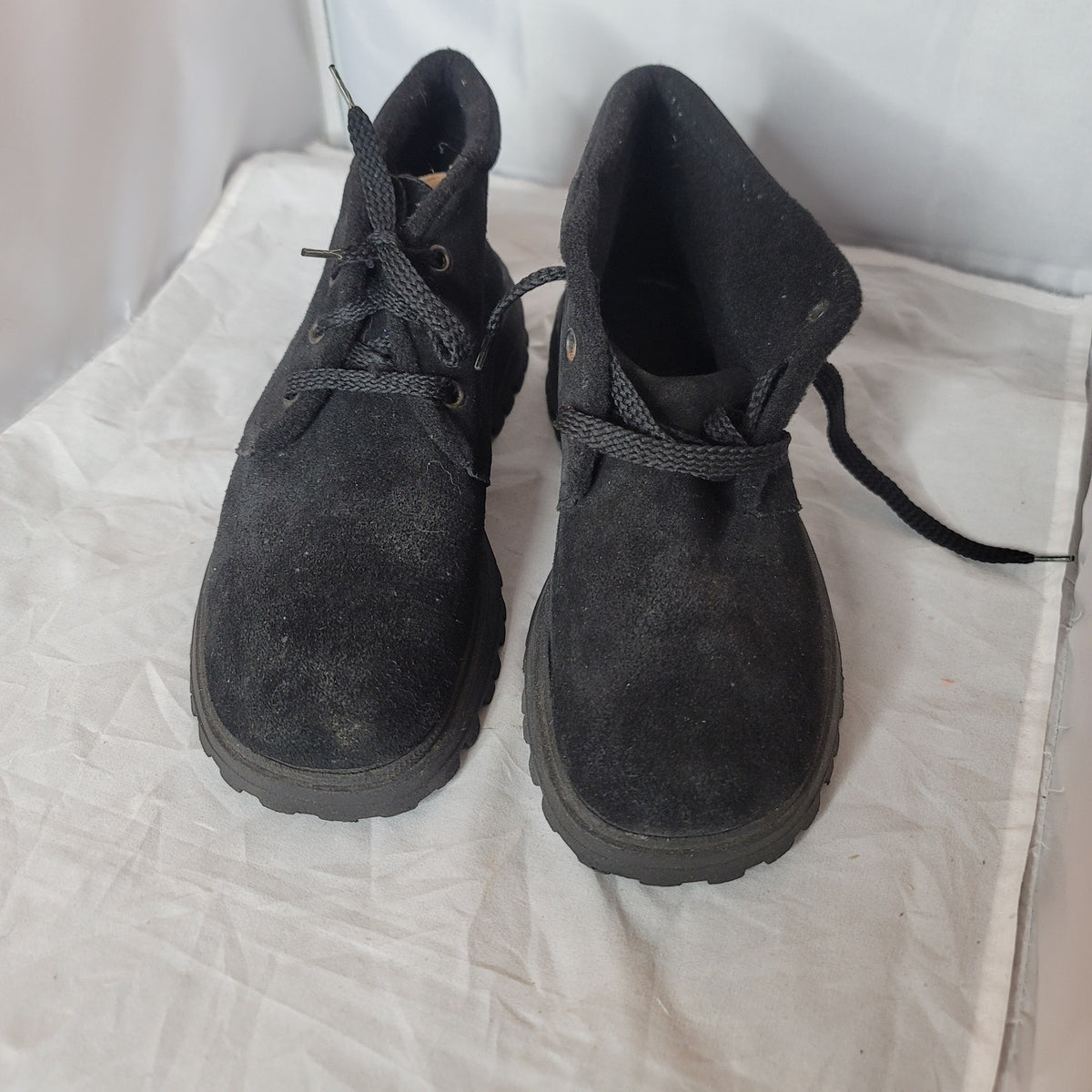 Booties Womens Classic Short Boots Suede Black 8.8 us / 39 EU Made Italy lace up
