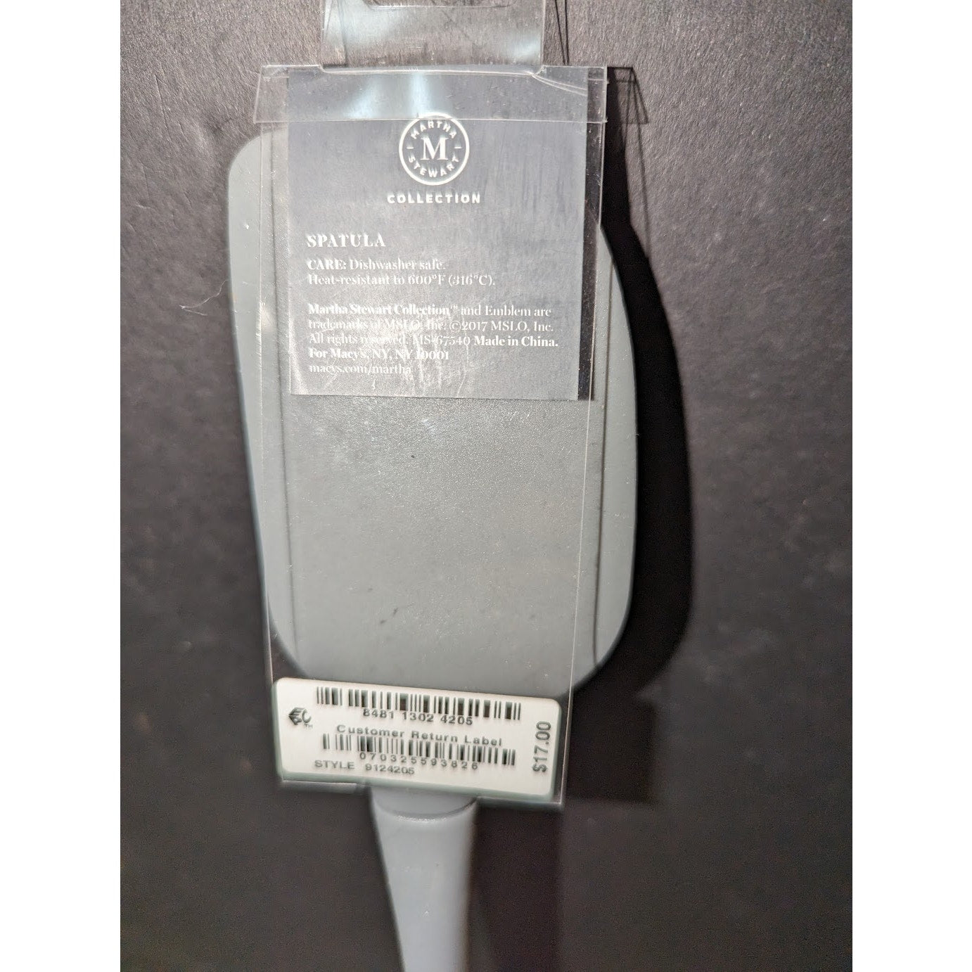 Martha Stewart Gray Spatula Scrapper Spoonula Heat Resistant Baking Silicone