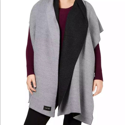 Calvin Klein Double Faced Pleated Blanket Scarves