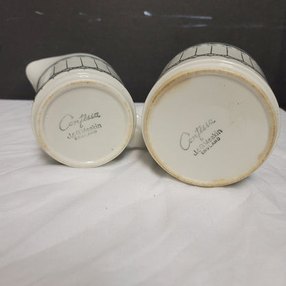 Contessa England Vintage Sugar Creamer Set JG Meakins Dinnerware Black White
